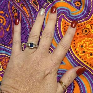 Blue Sapphire sterling silver ring